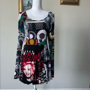 Trendy multicolor bubble skirt dress